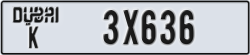 dubai - code - K - number -3X636