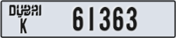 dubai - code - K - number -61363