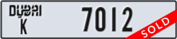 dubai - code - K - number -7012