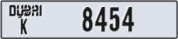 dubai - code - K - number -8454