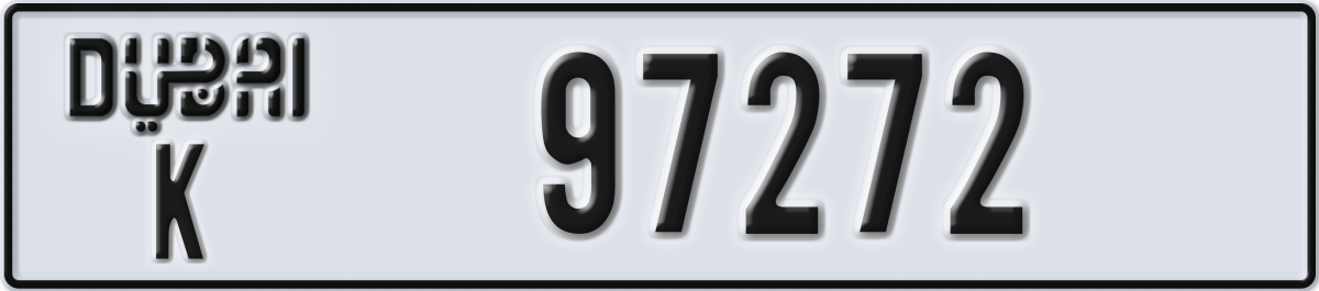 dubai License Plate Number 97272 Code K