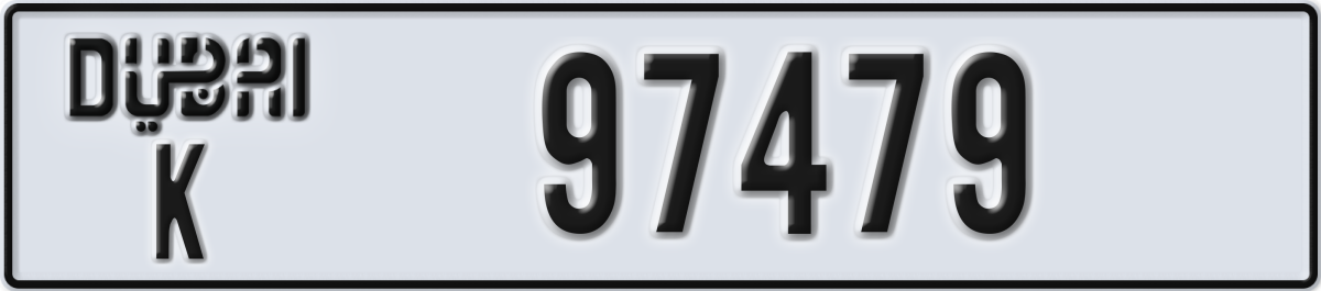 dubai License Plate Number 97479 Code K