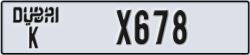 dubai - code - K - number -X678