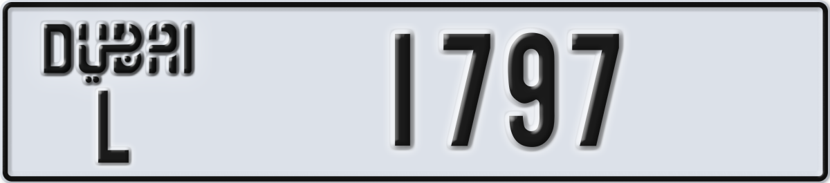 dubai License Plate Number 1797 Code L