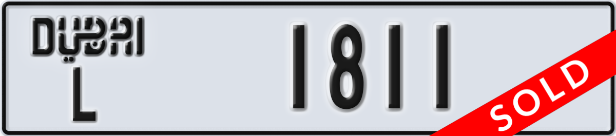 dubai License Plate Number 1811 Code L