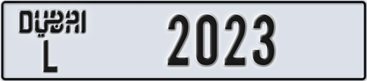 dubai License Plate Number 2023 Code L