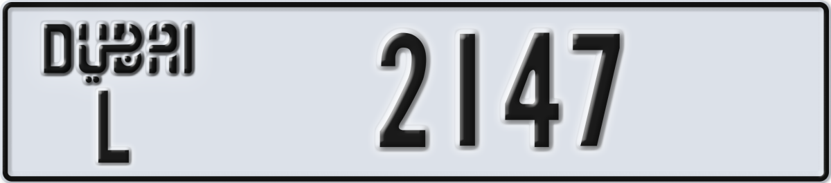 dubai License Plate Number 2147 Code L