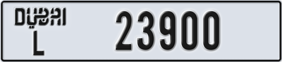 dubai License Plate Number 23900 Code L
