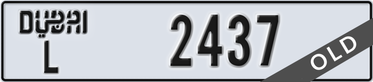 dubai License Plate Number 2437 Code L