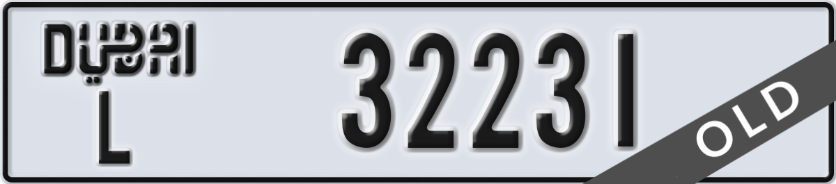 dubai License Plate Number 32231 Code L
