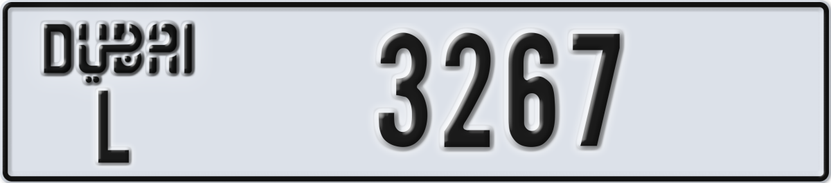 dubai License Plate Number 3267 Code L