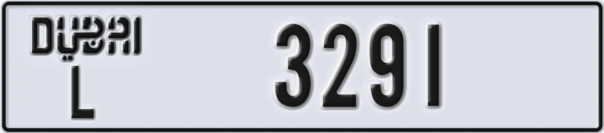 dubai License Plate Number 3370 Code L