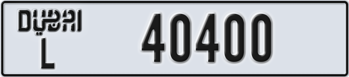 dubai License Plate Number 40400 Code L
