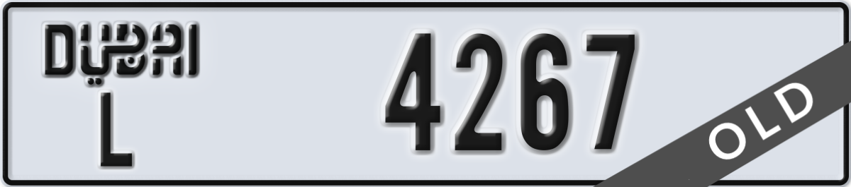 dubai License Plate Number 4267 Code L