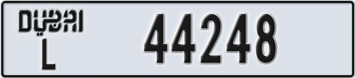 dubai License Plate Number 44248 Code L