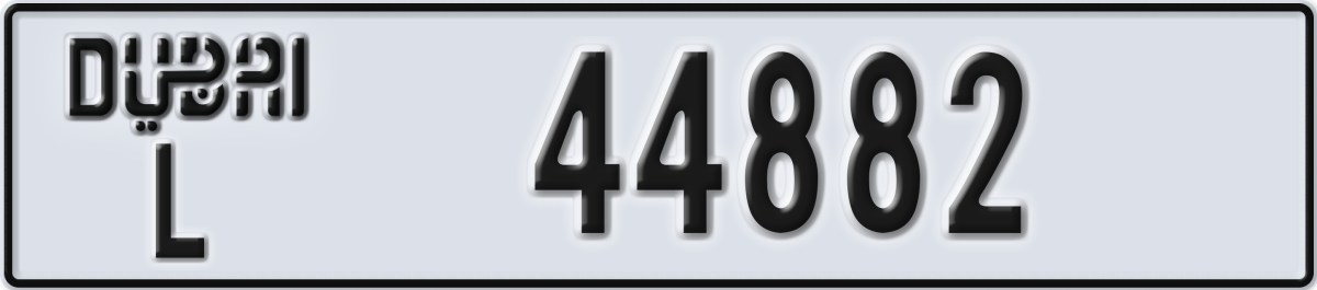 dubai License Plate Number 44882 Code L