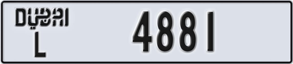 dubai License Plate Number 4881 Code L