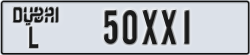 dubai - code - L - number -50XX1