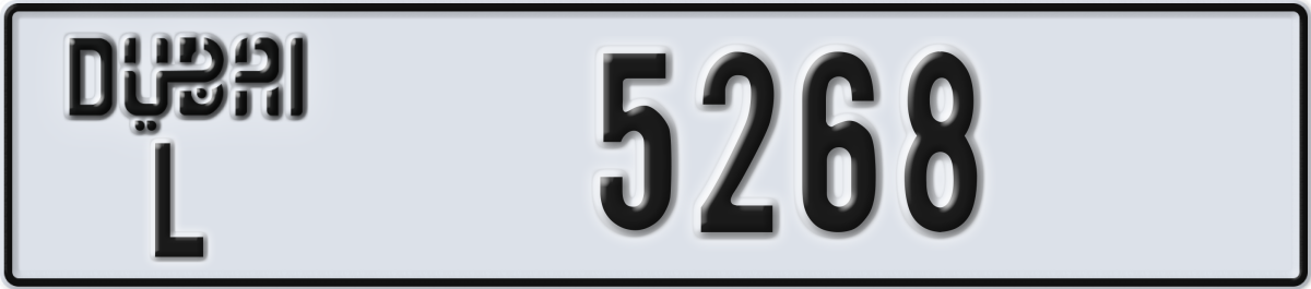 dubai License Plate Number 5268 Code L