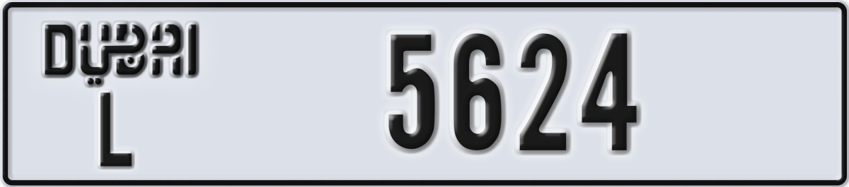 dubai License Plate Number 5624 Code L