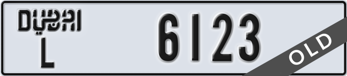 dubai License Plate Number 6123 Code L
