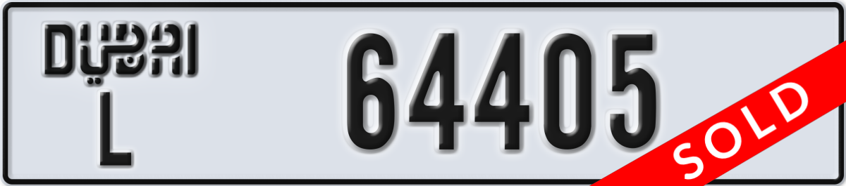 dubai License Plate Number 64405 Code L