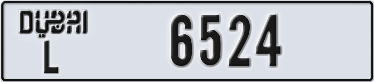 dubai License Plate Number 6524 Code L
