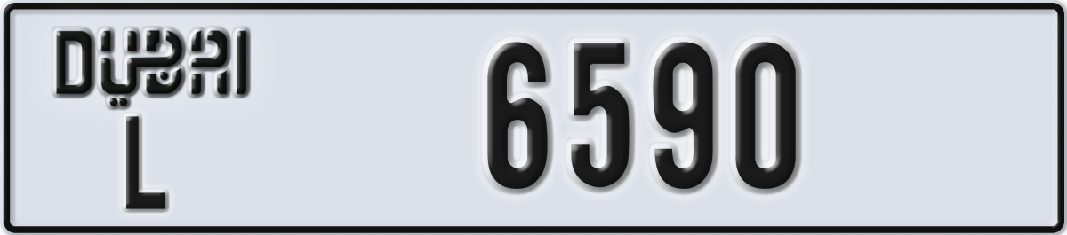 dubai License Plate Number 6590 Code L