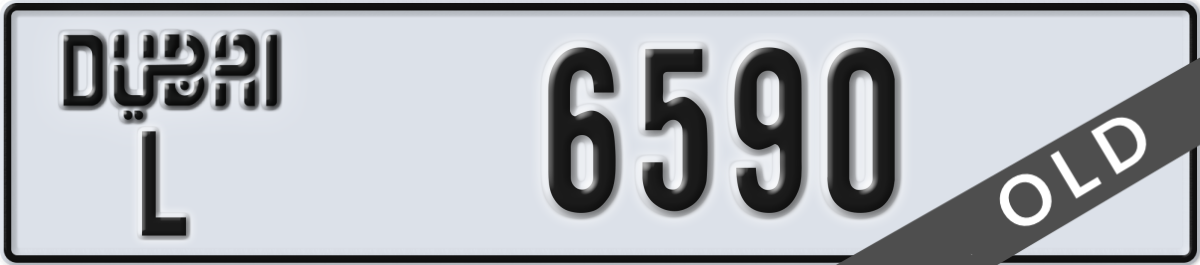 dubai License Plate Number 6590 Code L
