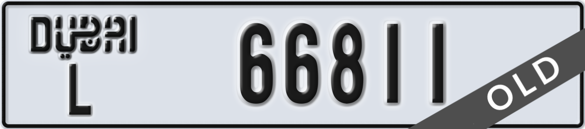 dubai License Plate Number 66811 Code L