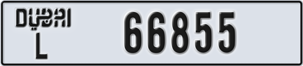 dubai License Plate Number 66855 Code L