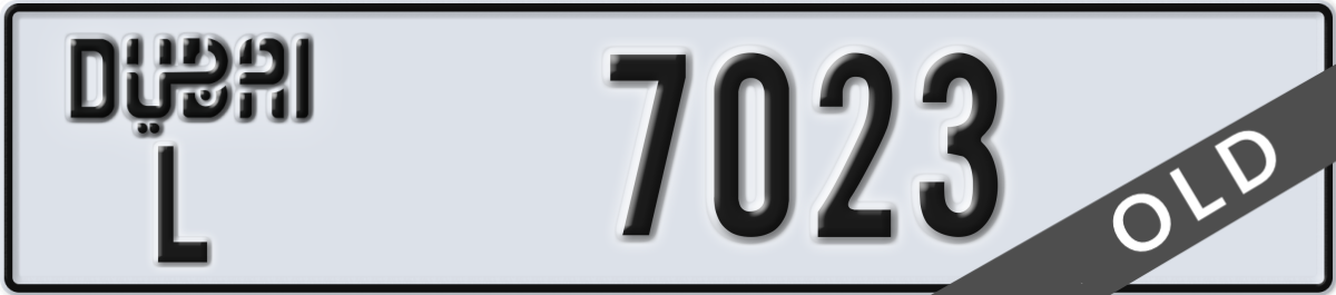 dubai License Plate Number 7023 Code L