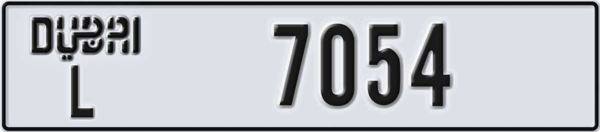 dubai License Plate Number 7054 Code L