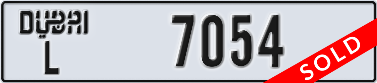 dubai License Plate Number 7054 Code L