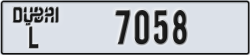 dubai - code - L - number -7058