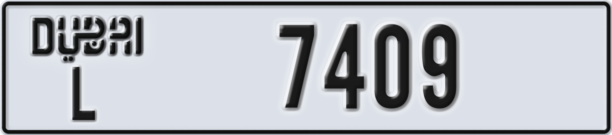 dubai License Plate Number 7409 Code L