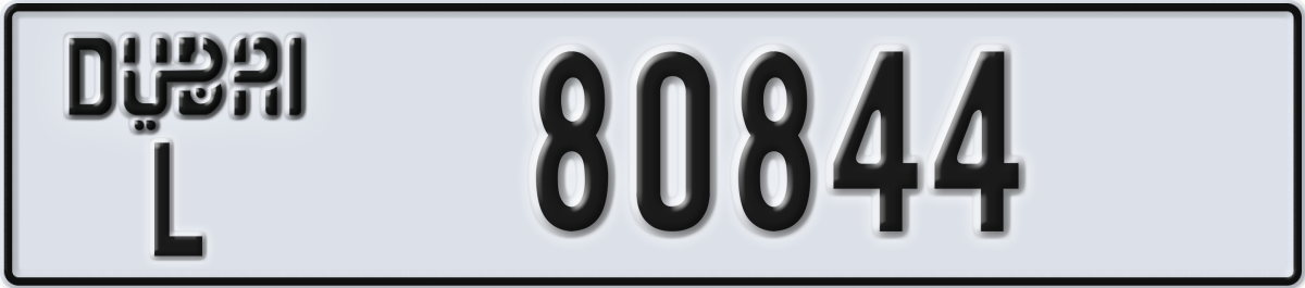 dubai License Plate Number 80844 Code L