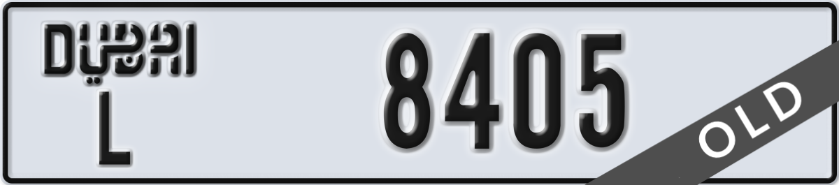 dubai License Plate Number 8405 Code L
