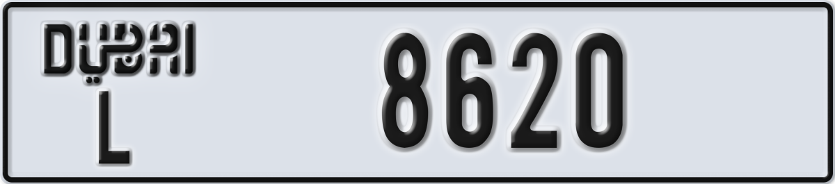dubai License Plate Number 8620 Code L