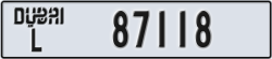 dubai - code - L - number -87118