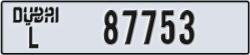 dubai - code - L - number -87753