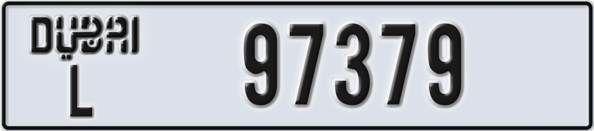 dubai License Plate Number 97379 Code L