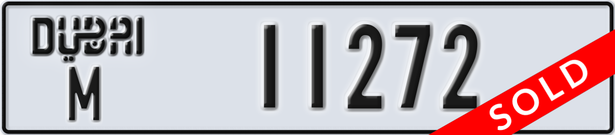 dubai License Plate Number 11272 Code M