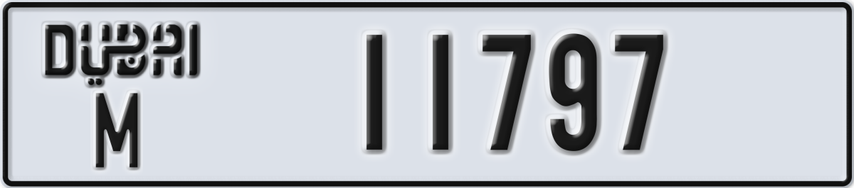 dubai License Plate Number 11797 Code M