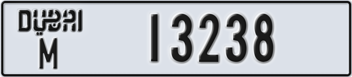 dubai License Plate Number 13238 Code M