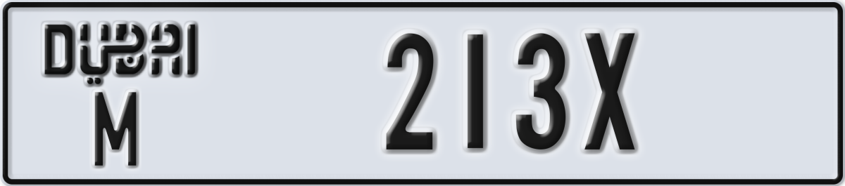 dubai License Plate Number 213X Code M