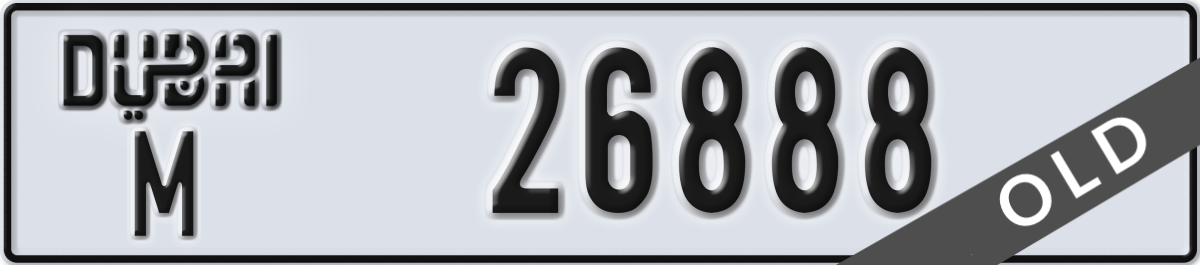 dubai License Plate Number 26888 Code M