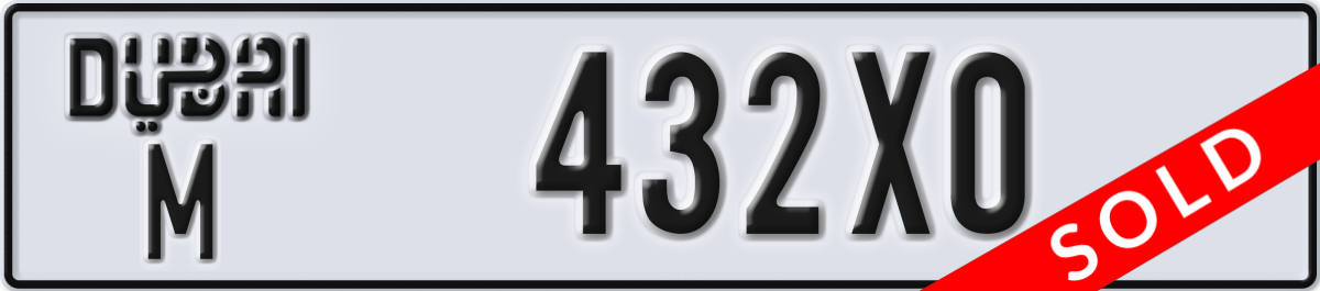 dubai License Plate Number 432X0 Code M