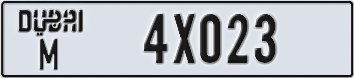 dubai License Plate Number 4X023 Code M
