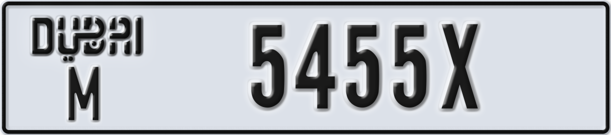 dubai License Plate Number 5455X Code M